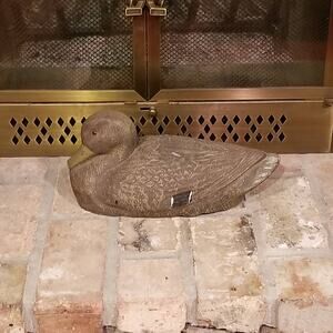 Vintage Duck Decoy, Mallard Hen, Fiber Paper Mache, Cabin Man Cave